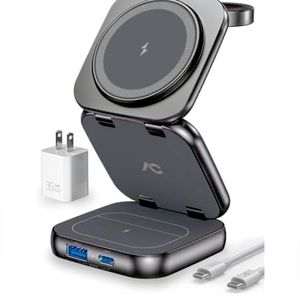 Wireless Charger for Magsafe, AC Island 5-in-1 Portable Charging Station